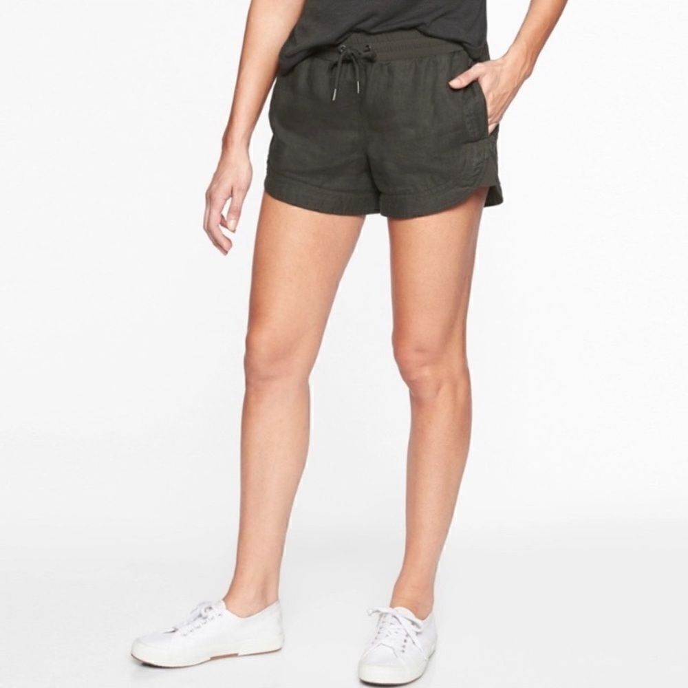 Athleta Beachside Bali Linen Shorts Black - Picture 1 of 9